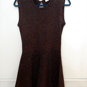 NWOT Sandro Radia Glitter Flared Dress with Open